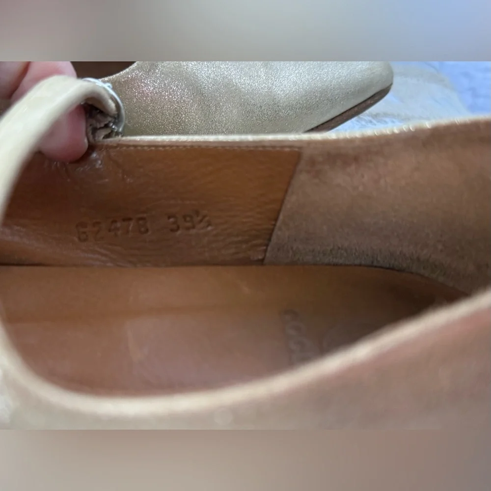 COCLICO Dream Mary Jane Iris Iridescent Leather in Gold size 39.5 US 8.5 -9
